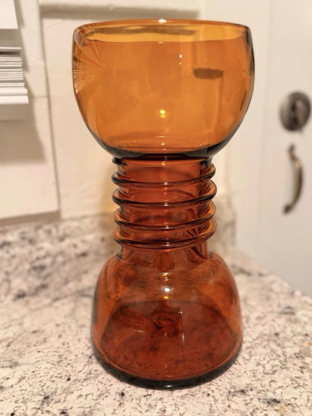 6712 BLENKO COIL WRAPPED VASE in IHONEY -JOEL MYERS 1967 DESIGN VINTAGE AMAZING!